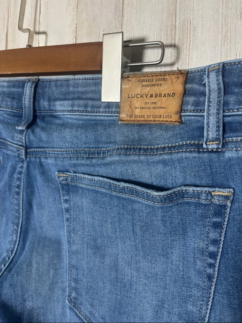 Lucky Brand Light Blue Denim Jeans with Leather Patch